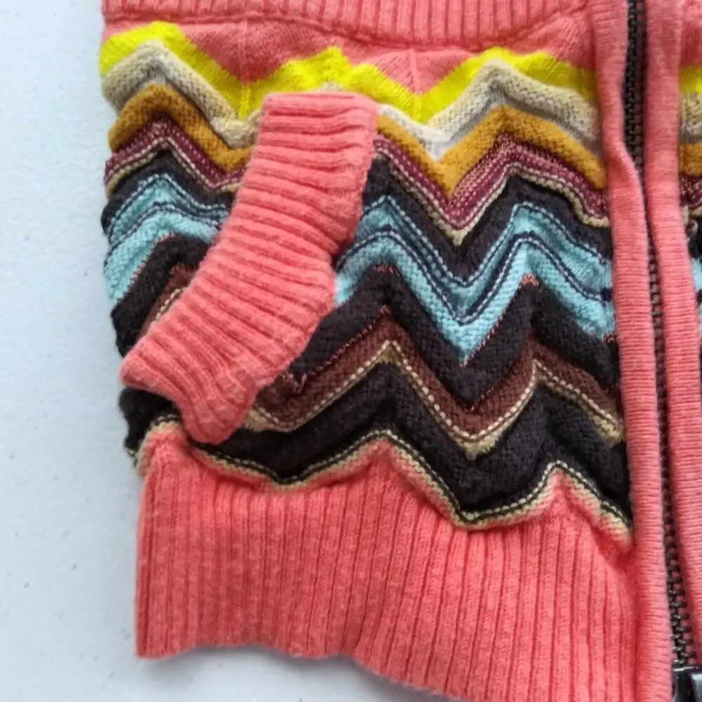 Missoni For Target  Zig Zag Zip-up Hooded Cardigan Multi Color Sweater Size 18M